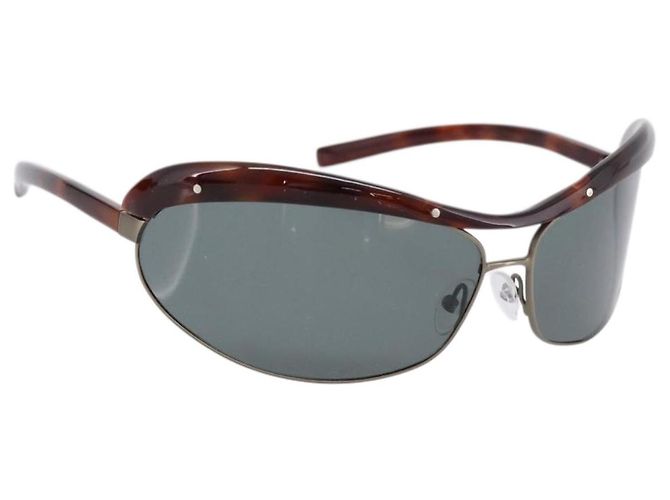 Gafas de sol BOTTEGA VENETA Plástico Marrón Plata Auth BA15579V Castaño
