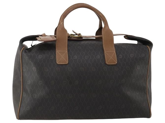 Borsa Boston Christian Dior Honeycomb Canvas PVC 2way Nero Oro Auth 200022A D'oro
