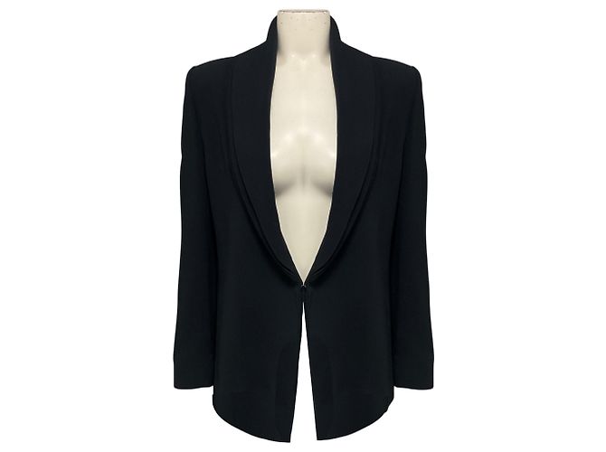 Autre Marque Giacca blazer Brandon Maxwell in crepe di viscosa blu navy