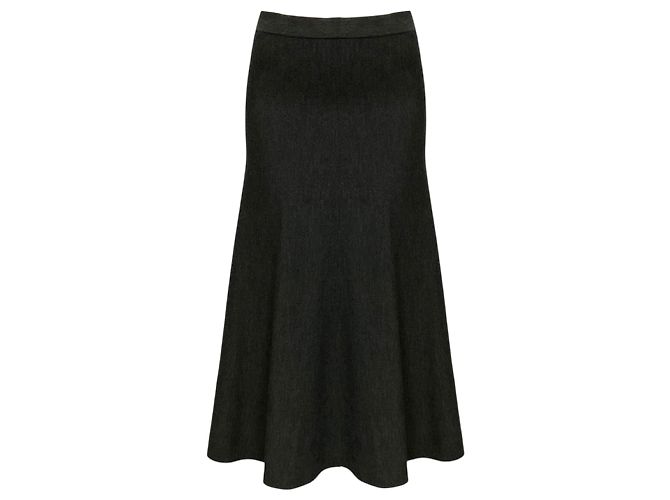 Falda midi línea A Freddie Gabriela Hearst Gris Carbón