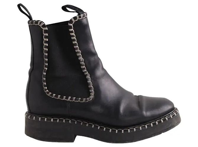 Botas biker de couro preto Chloé