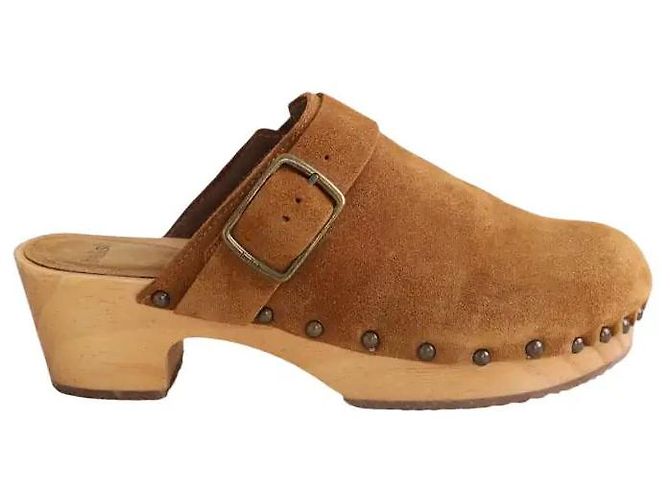 Ba&Sh camel deerskin clogs
