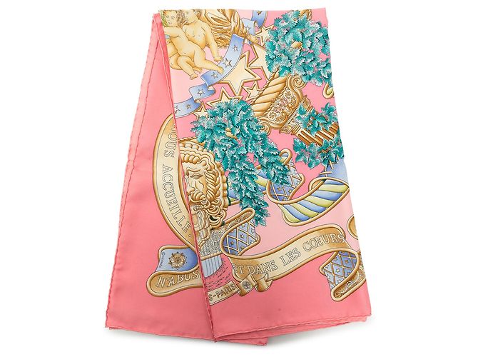 Lenço de Seda Hermès Europe Rosa 90