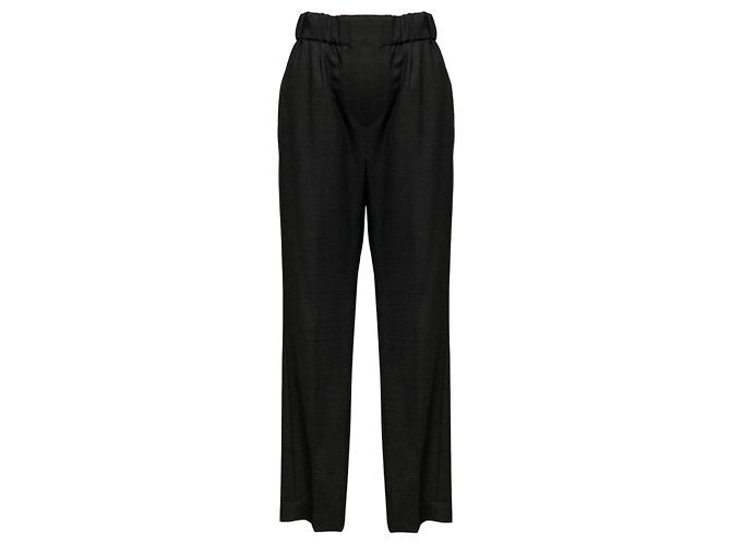 Brunello Cucinelli Karierte Stretch-Wollhose in Anthrazitgrau
