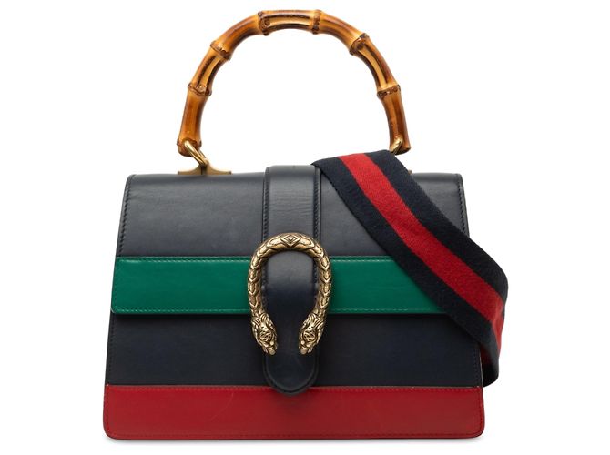 Bolsa Satchel Dionysus Web Gucci Medium em couro de bezerro azul com bambu
