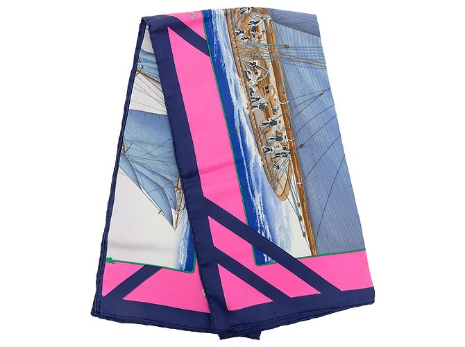Pañuelo de seda Hermès Rafales Azul 90