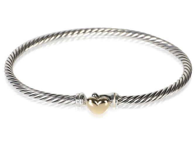 Bracciale Cable Heart David Yurman in Oro Giallo e Argento Sterling