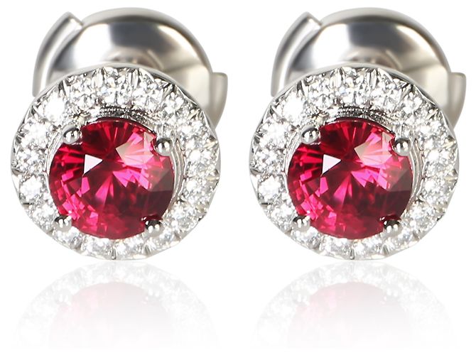 Tiffany & Co. Platinum Ruby and Diamond Soleste Earrings