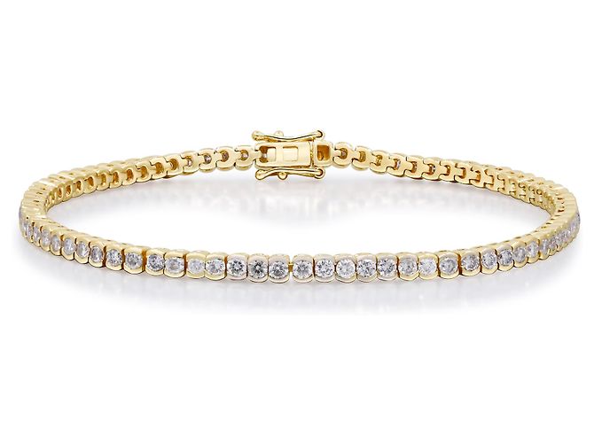 Autre Marque Pulseira em ouro amarelo com diamantes de laboratório 2.51 ctw