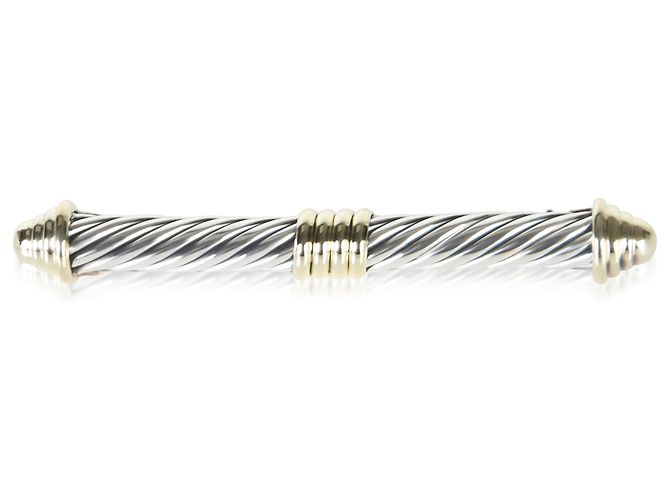 Broche Cable David Yurman en oro amarillo y plata de ley