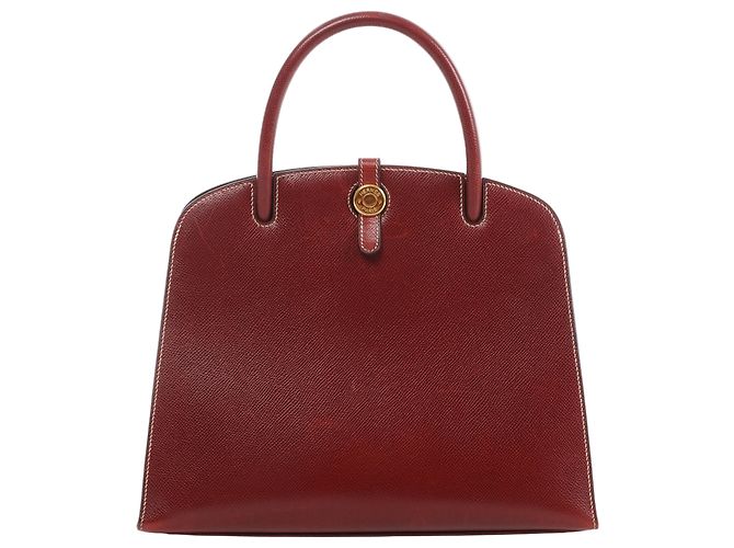 Bolsa de mão Hermès Dalvy MM em couro Cushbell, cor Brown Rouge E: 2001 Marrom