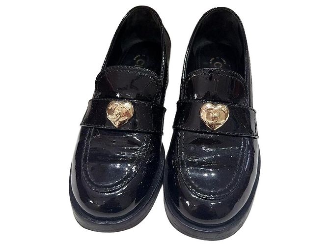 Mocasines Chanel con plataforma de corazón en cuero 36 Multicolor