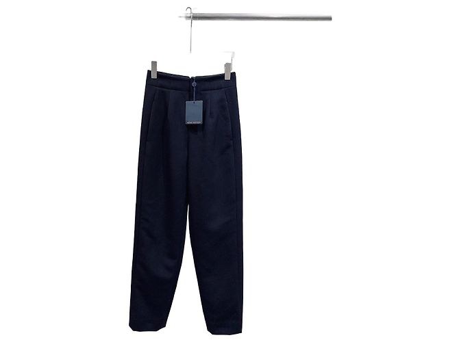 Louis Vuitton Navy Wool High Waisted Pants Monogram Multiple colors