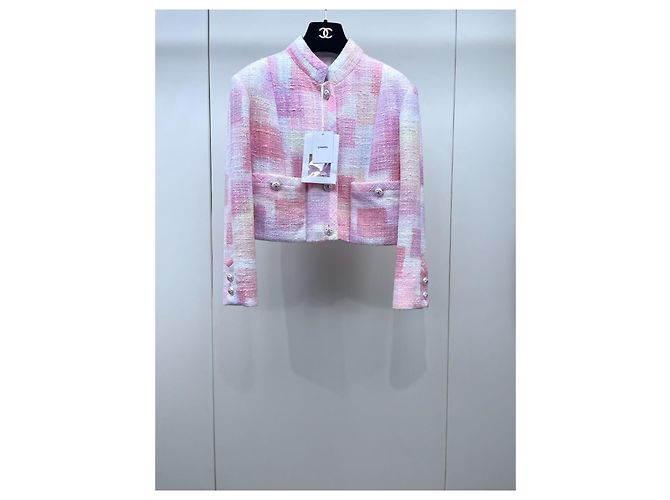 Chaqueta Chanel 23S de tweed rosa Multicolor