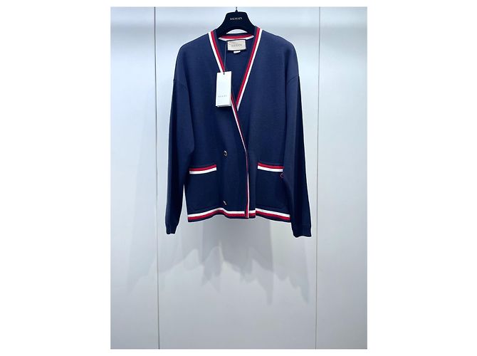 Malha de lã azul Gucci Multicor
