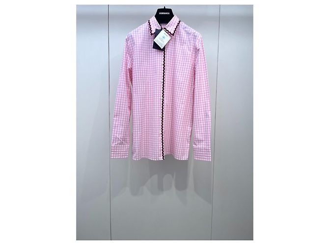 Prada Cotton Pink and White Checkered Top Multiple colors