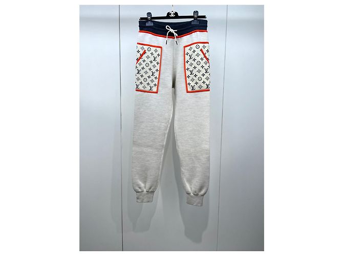 Louis Vuitton Monogram Jogginghose Grau Baumwolle XS Mehrfarben