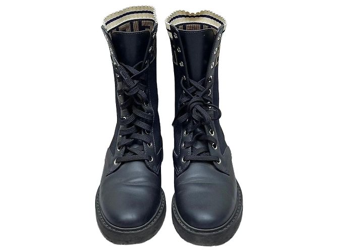 Fendi Combat Chelsea Boots Leather Monogram Black Multiple colors