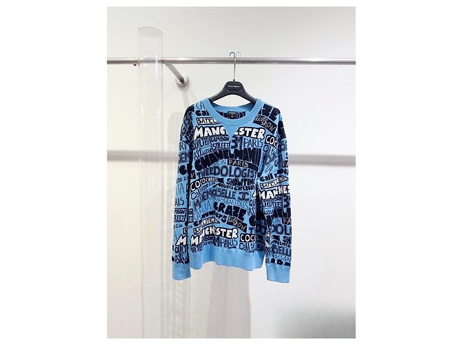 Pull Chanel en coton bleu taille 38 Multicolore