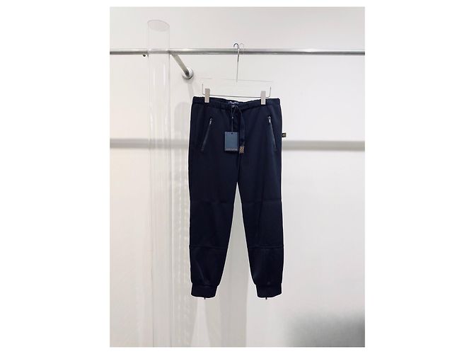 Pantalones Louis Vuitton Monogram en algodón negro Multicolor