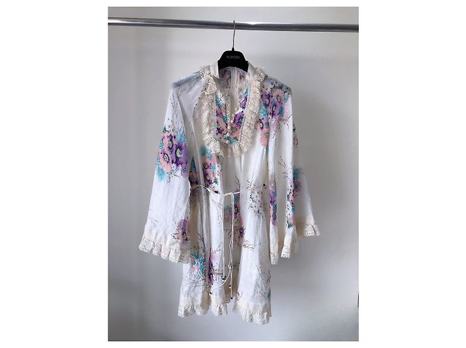 Vestido de linho Zimmermann Multicor