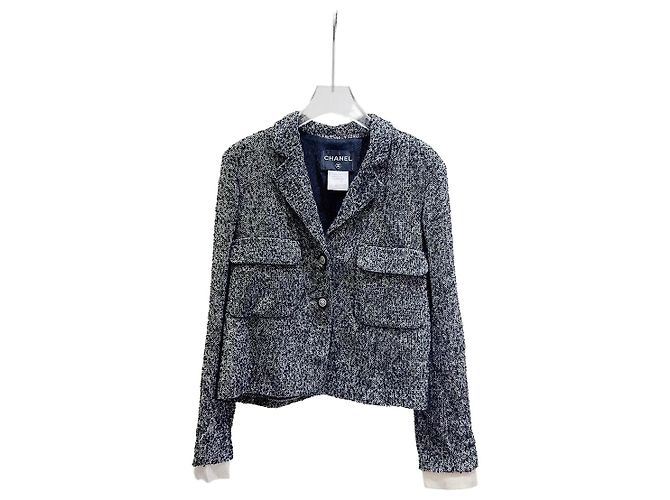 Chanel Tweed Jacket Multi Color Size 38