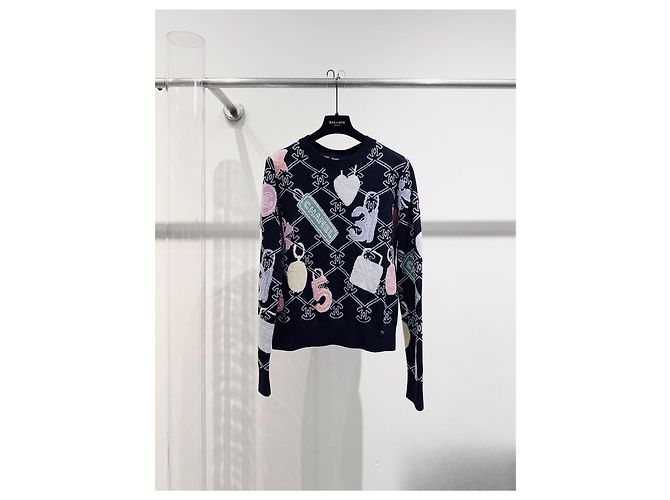 Pull Chanel en cachemire noir taille 34 Multicolore