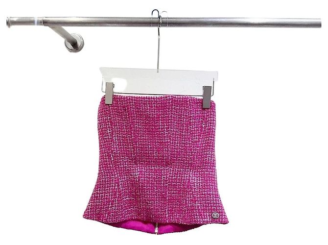 Top Bandeau Chanel 22B em Tweed Multicor