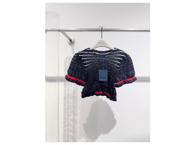 Louis Vuitton Pleated Polyester Top Black Multiple colors