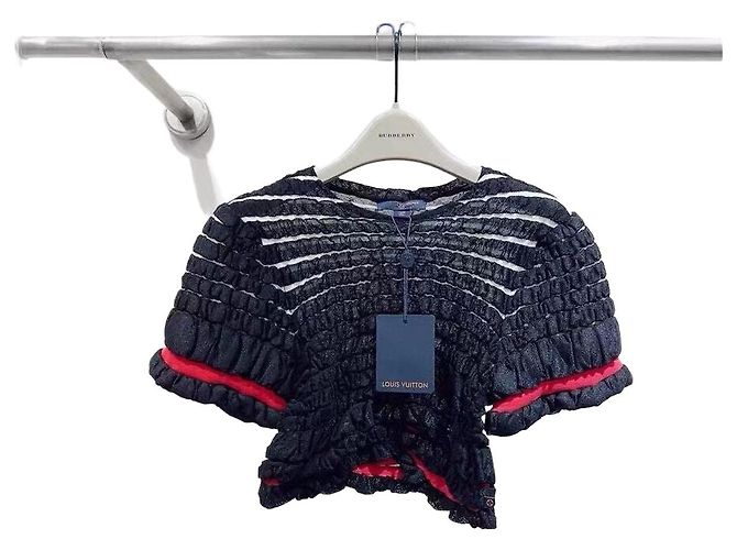 Top Louis Vuitton Plissé in Poliestere Nero Multicolore