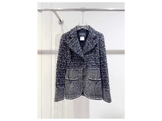 Chanel Tweed Jacke Mehrfarbig Größe 36 Mehrfarben