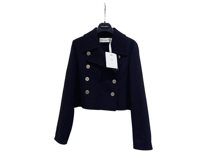 Dior Wool Cashmere Jacket with Gold Buttons Size 34 Multiple colors