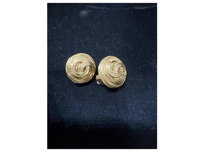 Pendientes Chanel dorados de clip Multicolor
