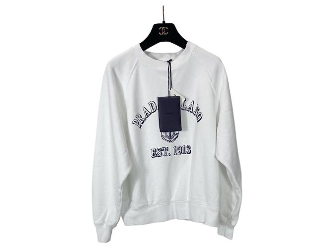 Pull Prada en coton blanc