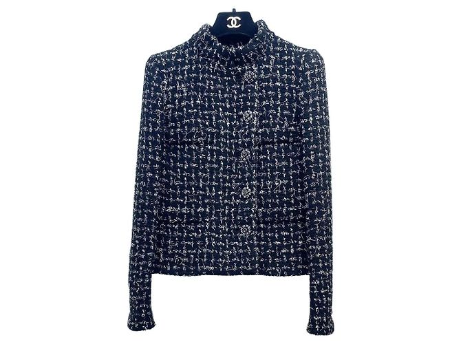 Chanel 22K Tweed Jacket Check Pattern