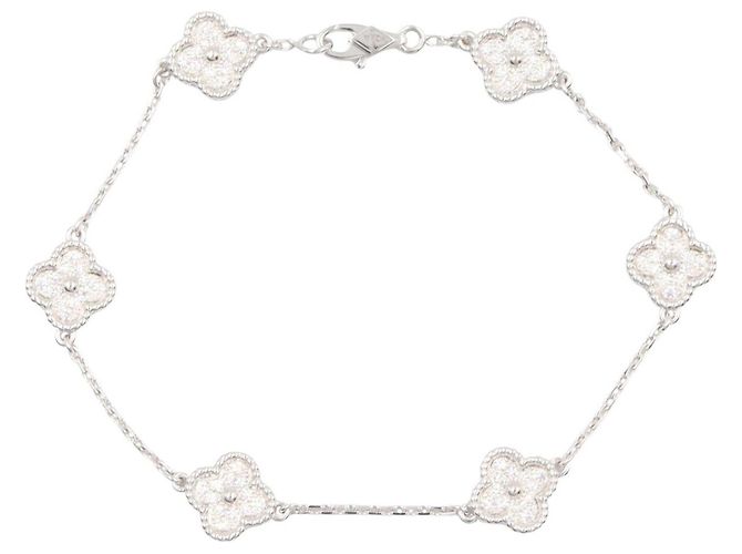 Bracciale Sweet Alhambra con diamanti Van Cleef & Arpels Argento