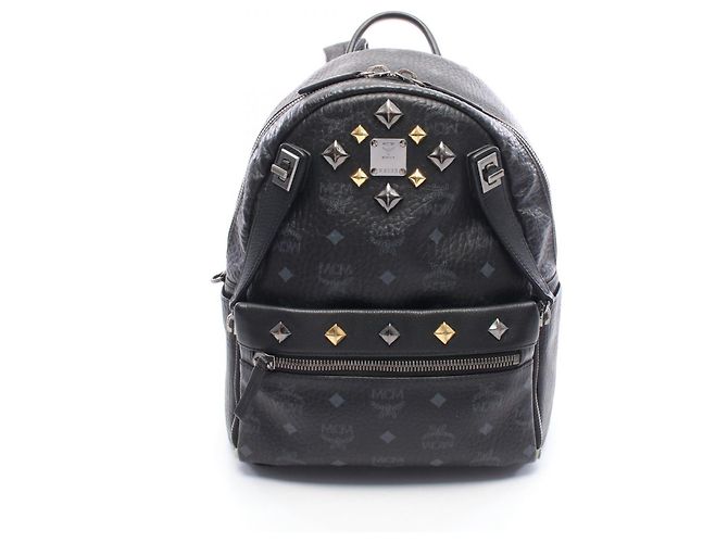 MCM Dual Stark Visetos Backpack/Handbag Brown Black