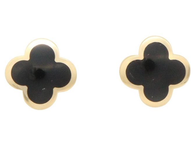 Pendientes Pure Alhambra Onyx Van Cleef & Arpels Negro Dorado