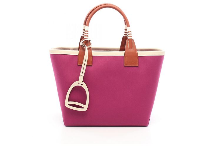 Hermès Sac Tote Hermes Steeple 25 Marron Blanc Violet