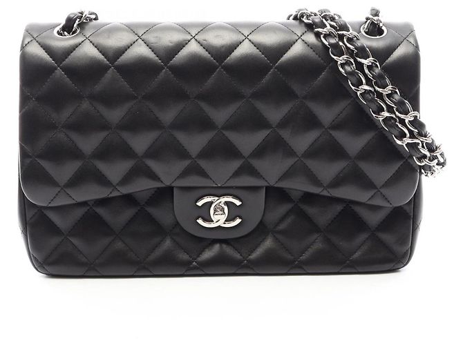 Timeless Borsa a tracolla Chanel Large Matelassé Classic Double Flap Nero