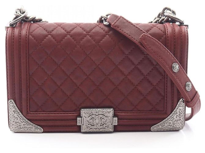 Le Boy Bolsa de Ombro Chanel Boy - Bordeaux