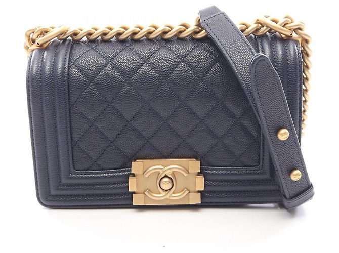 Borsa a tracolla Chanel Boy Small Blu navy