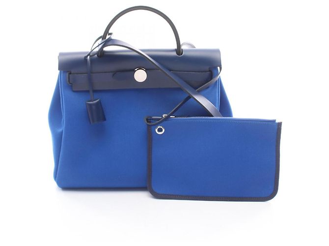 Hermès Hermes Herbag Zip PM Letournée 2-Way Handtasche Blau Marineblau