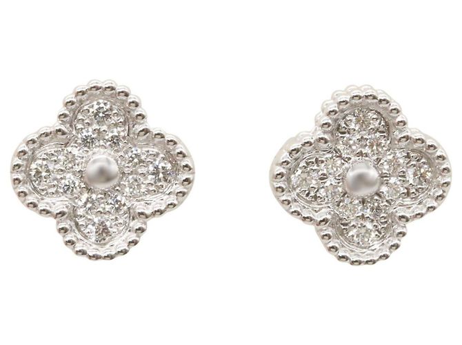 Orecchini Sweet Alhambra con diamanti Van Cleef & Arpels Argento