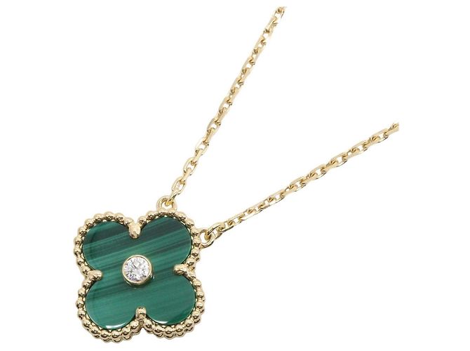 Collier Van Cleef & Arpels Vintage Alhambra Malachite Doré Vert