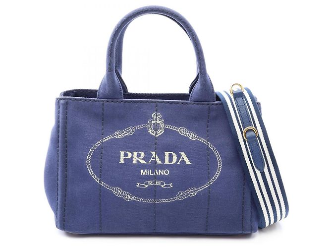 Borsa Tote 2-Way Prada CANAPA Blu navy