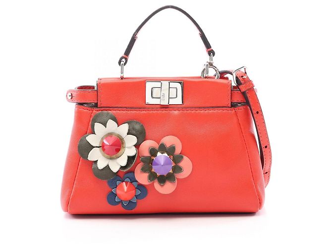 Bolso Fendi Micro Peekaboo 2-Way Roja Multicolor
