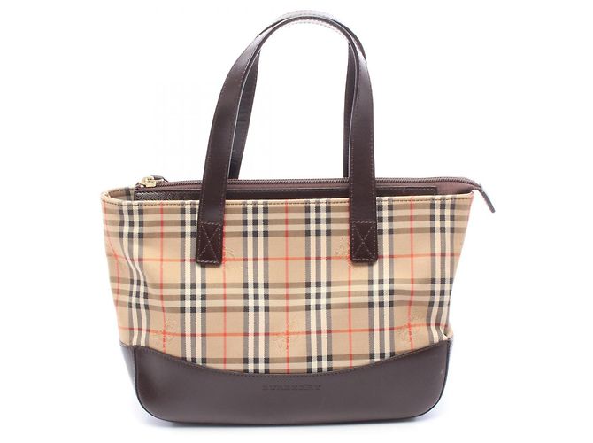 Burberry Nova Check Handtasche Braun Mehrfarben Beige