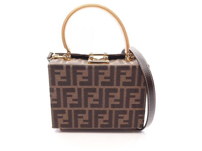Fendi Zucca 2-Way Handbag Brown