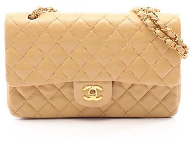 Bolsa Chanel Matelassé Double Flap Bege